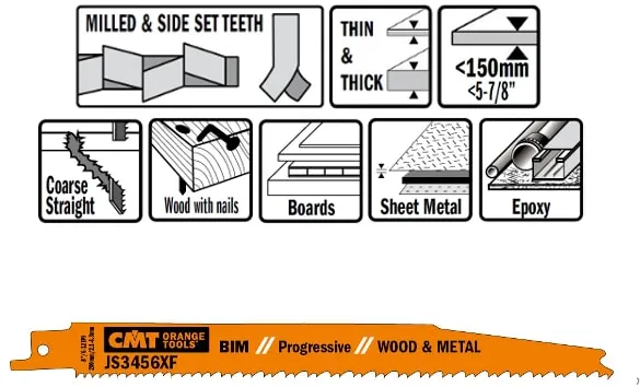 Bajonettsågblad 200mm BIM Prog