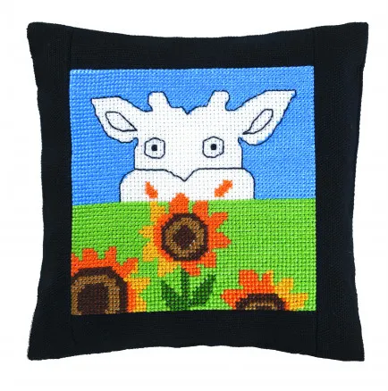 Permin Broderikit Kudde Ko 14x14cm