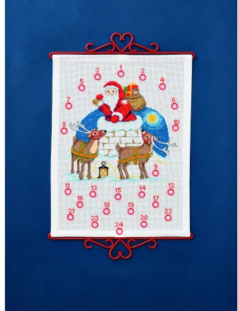 Permin Broderiset Tomte i skorsten 32x42cm