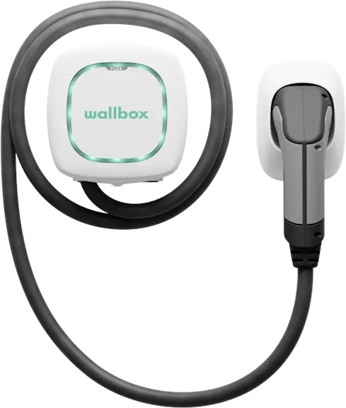 Wallbox Pulsar Plus laddbox med Wi-Fi, 22 kW, 7 meter, Typ 2, vit