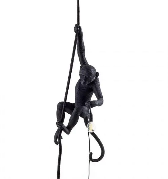 Seletti Monkey With Rope Suspension Svart Utomhus
