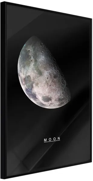 ARTGEIST Affisch med ram - The Solar System: Moon Guld med passepartout 20x30