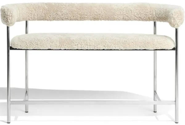 Møbel Copenhagen Font Bar Soffa 75 cm Fårskinn Oyster/Polerad Stålram