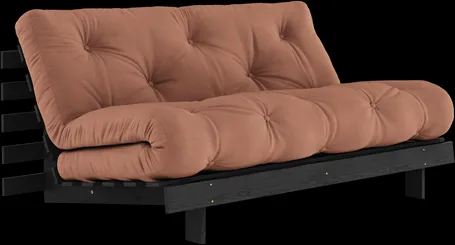 Karup Design Roots Bäddsoffa med Roots Madrass 160x200 Clay Brown/Svartlackerad