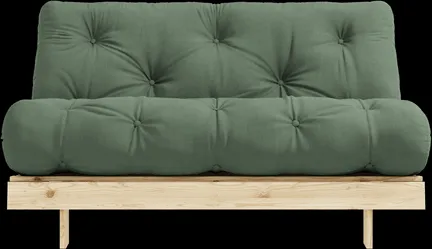 Karup Design Roots Bäddsoffa M. Madrass 140x200 756 Olive Green/Furuträ