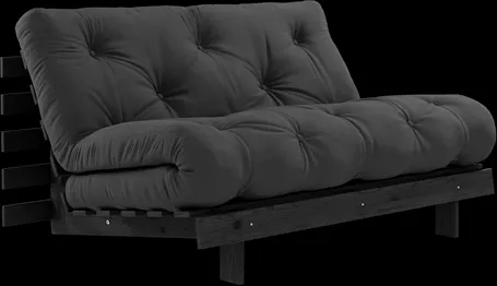 Karup Design Roots Bäddsoffa Med Roots Madrass 140x200 Mörkgrå/Svartlackerad