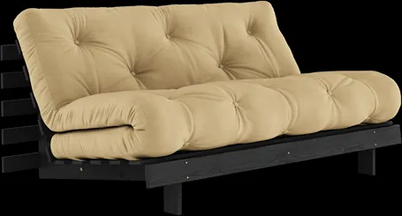 Karup Design Roots Bäddsoffa med Roots Madrass 160x200 Wheat Beige/Svartlackerad